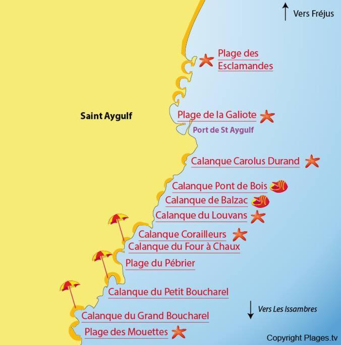 Appartement L'Evasion, Vue Mer, Plages A Pied Frejus Ngoại thất bức ảnh